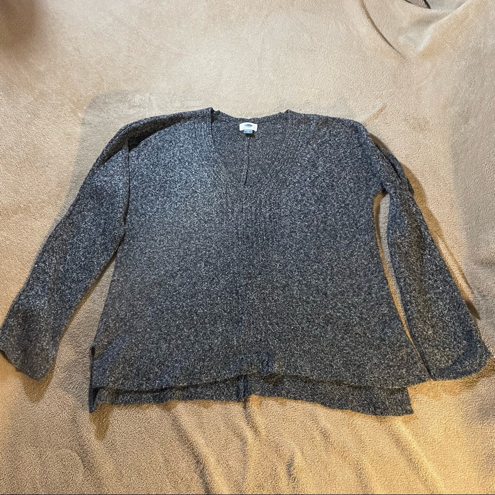 Old Navy Oversized V Neck  Cotton Blend Sweater  - Soft Women's Size L Gray